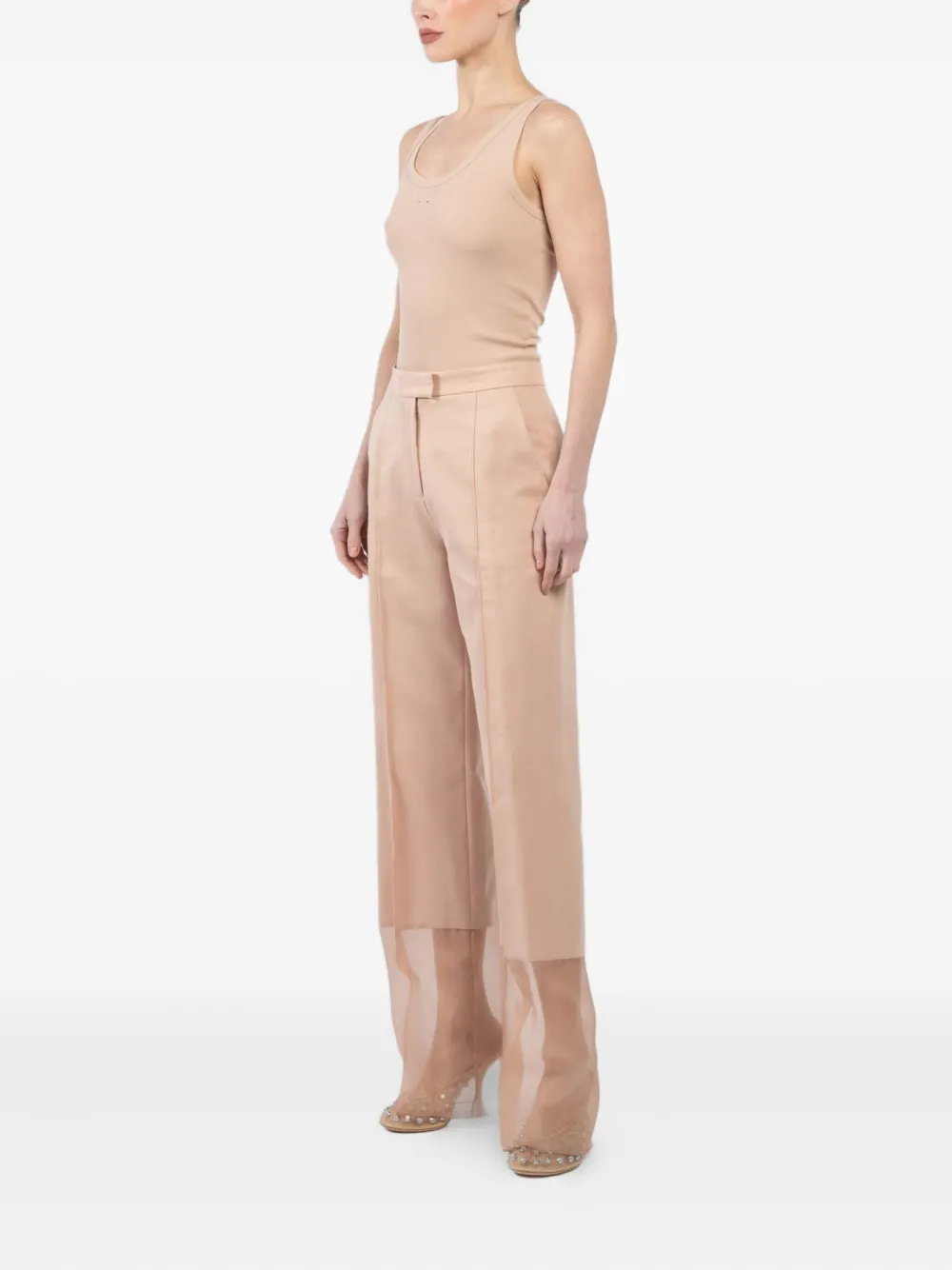 Barbara Bui Broek met doorzichtig vlak Beige