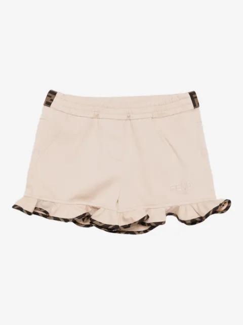 Fendi Kids ruffled FF-logo shorts