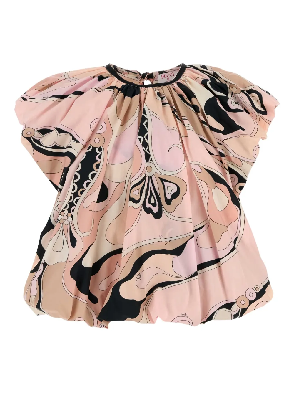 PUCCI FLORAL PRINT PUFF-SLEEVE TOP