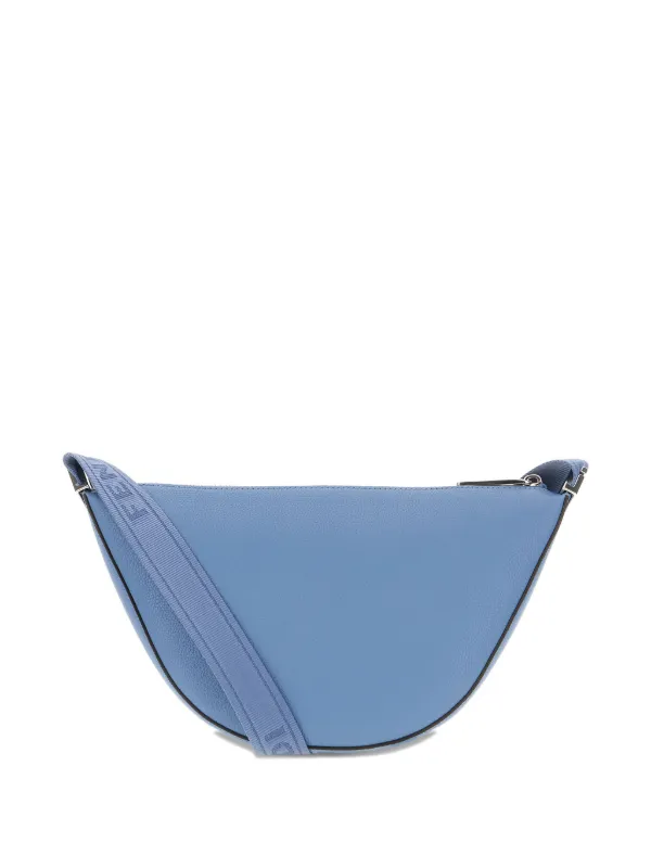 FENDI Curved Leather Shoulder Bag | Blue | FARFETCH