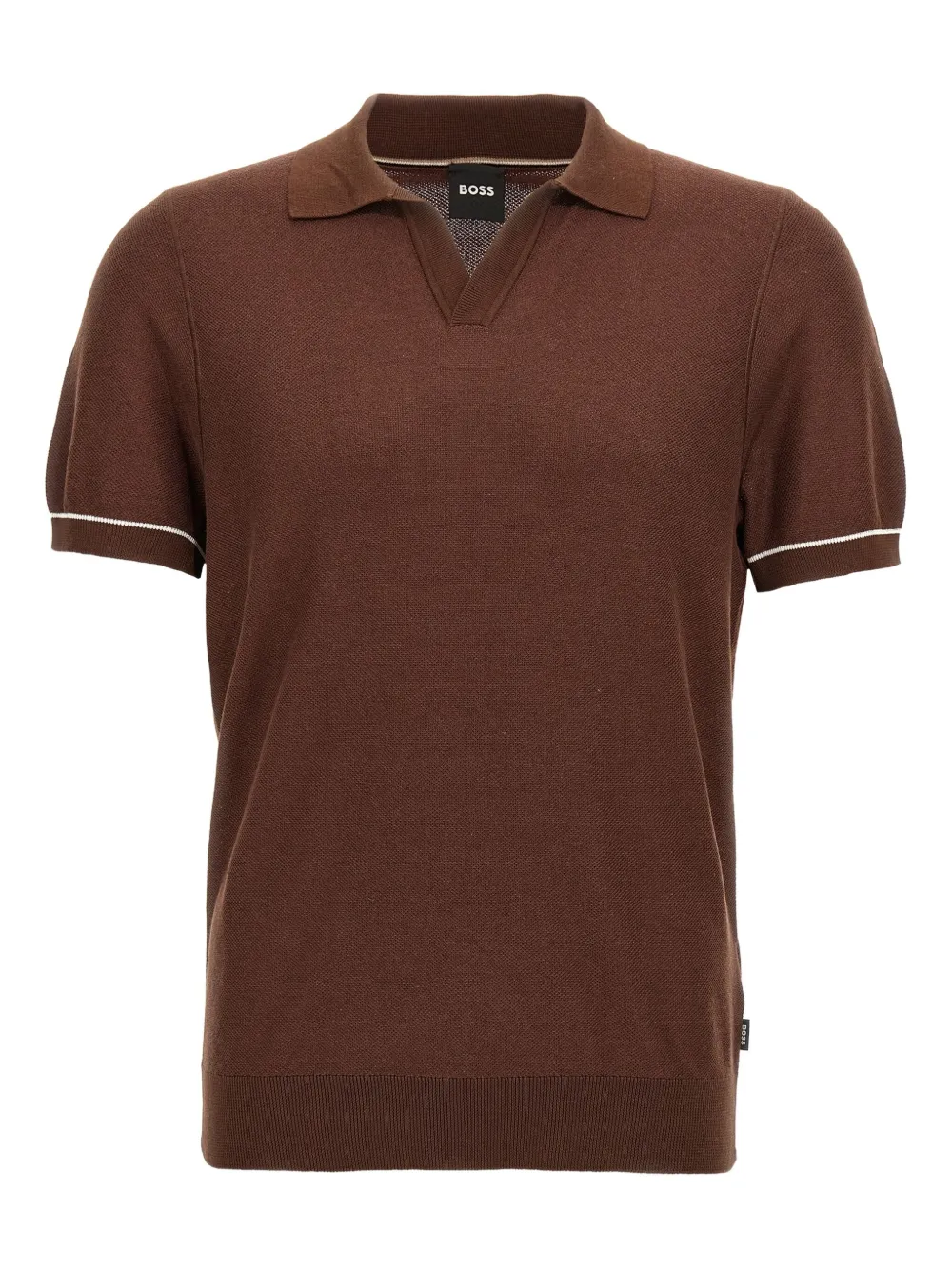BOSS Jianluca V-neck polo shirt Bruin