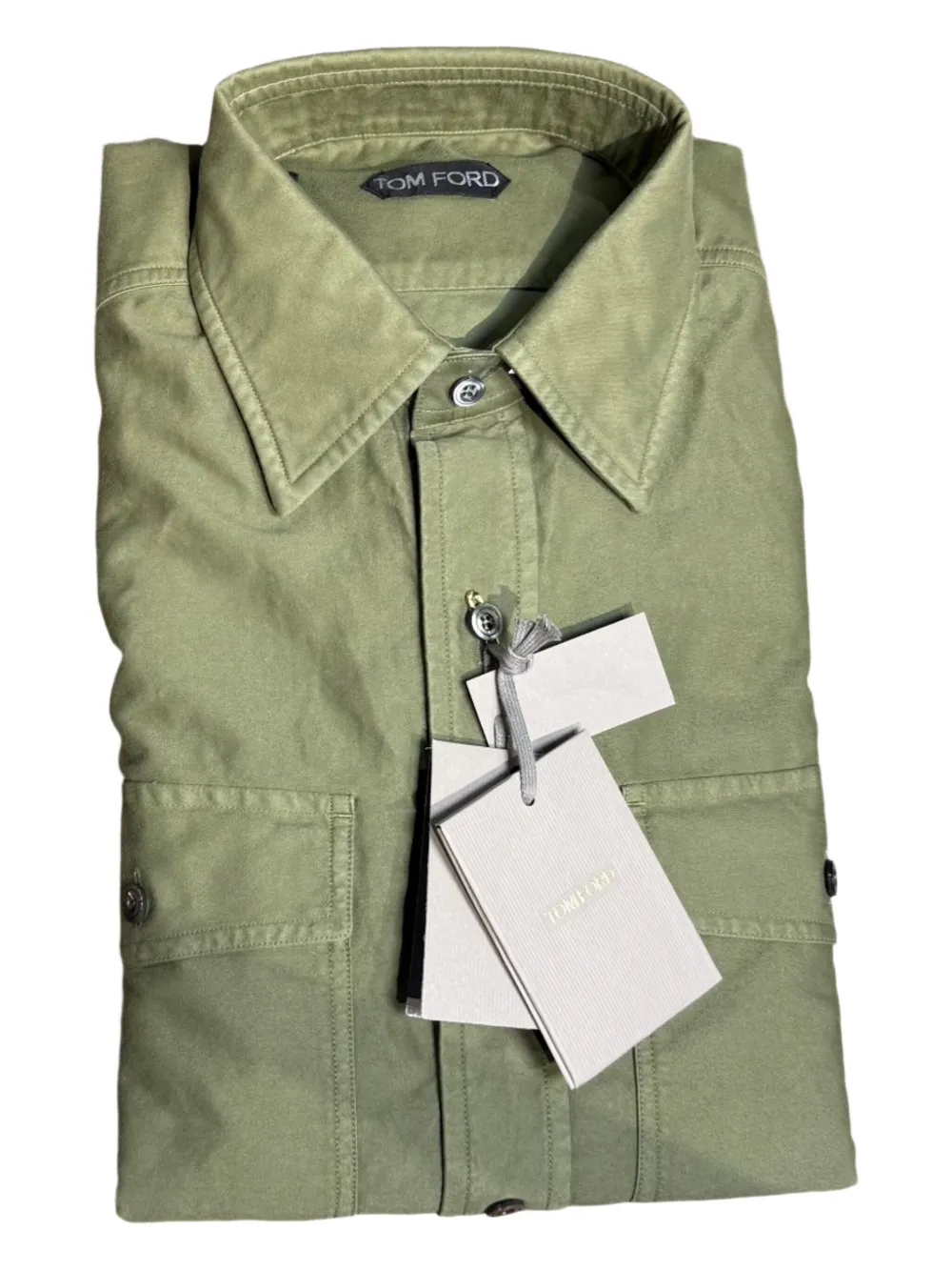 TOM FORD Katoenen overhemd Groen