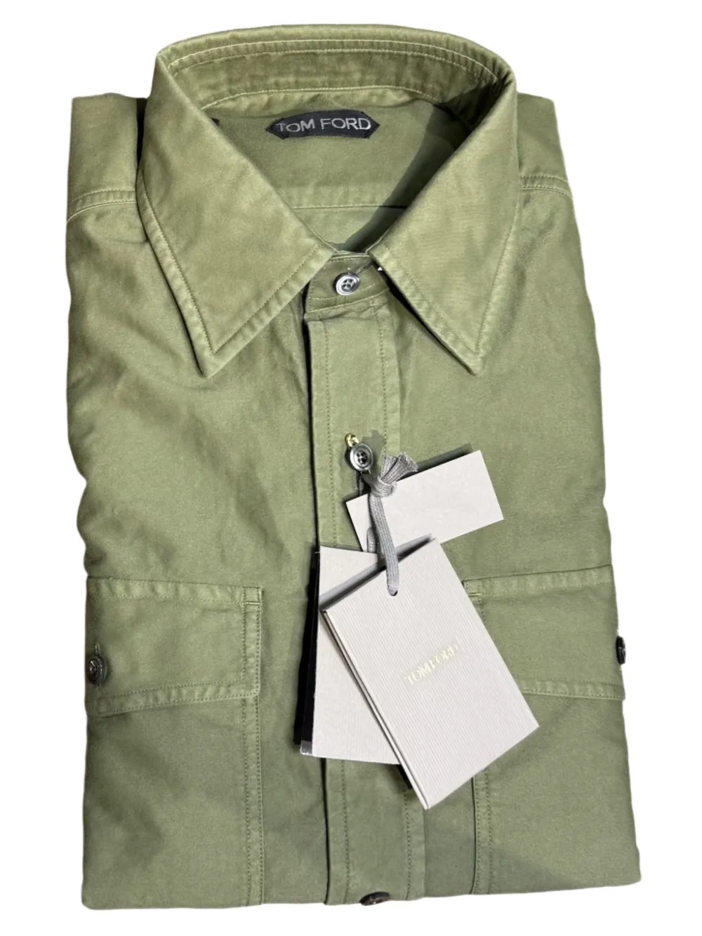 TOM FORD Katoenen overhemd - Groen