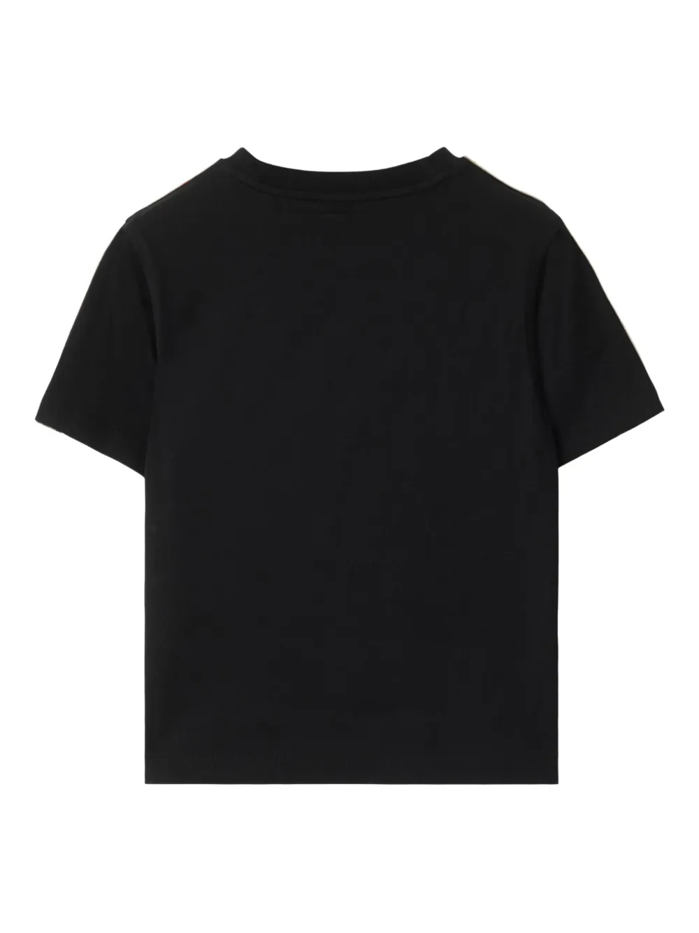 Burberry Kids Geruit T-shirt Zwart