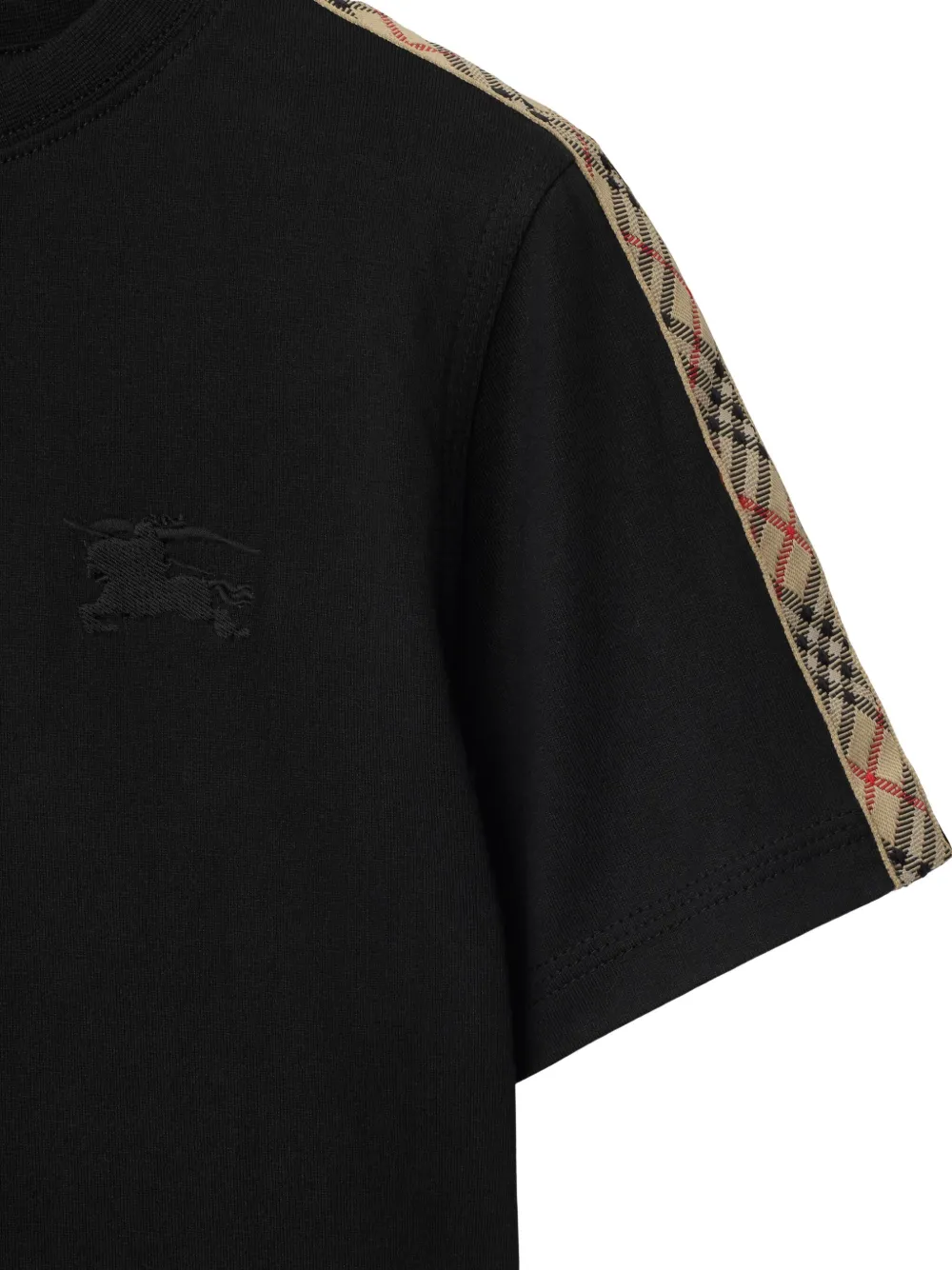 Burberry Kids Geruit T-shirt Zwart