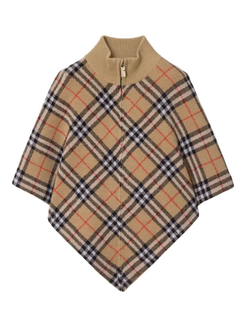 Burberry Kids checked wool cape