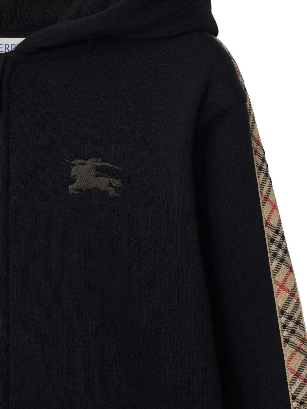 Burberry Kids Hoodie met rits Zwart