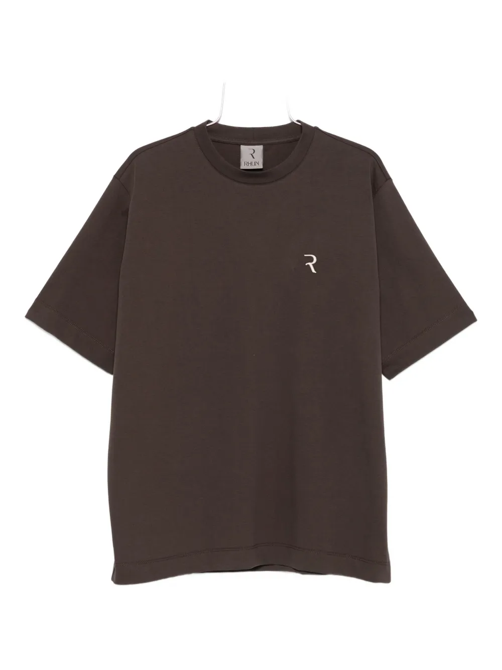 Rhun playera de algodón con logo bordado | marrón | Image 1