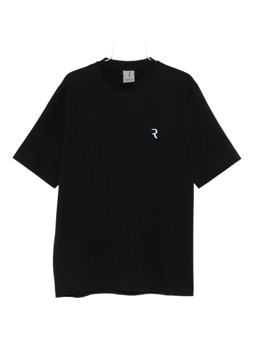 Rhun logo-embroidered cotton T-shirt - Nero
