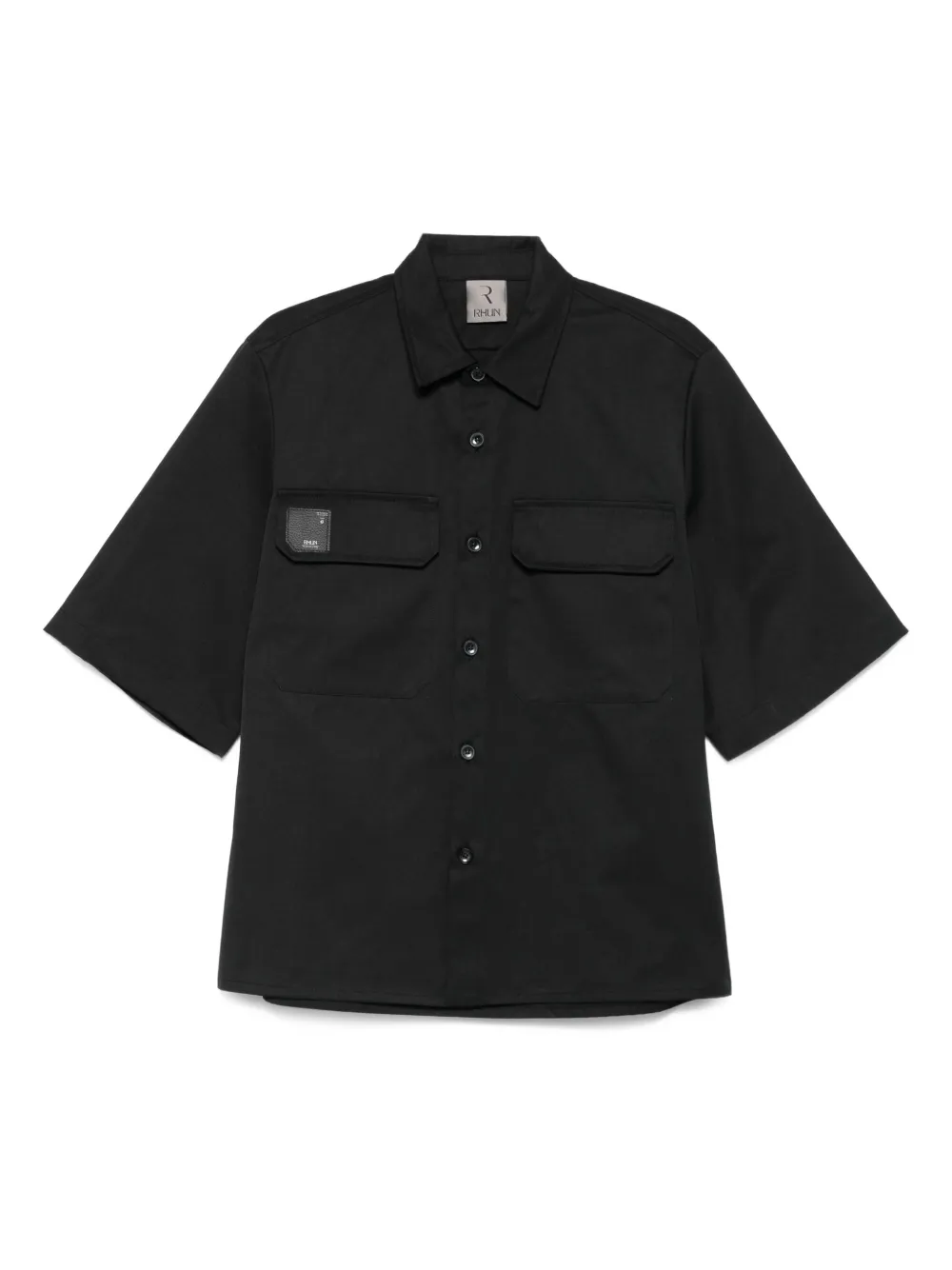 Rhun logo-appliqué short-sleeve shirt | Black | Image 1