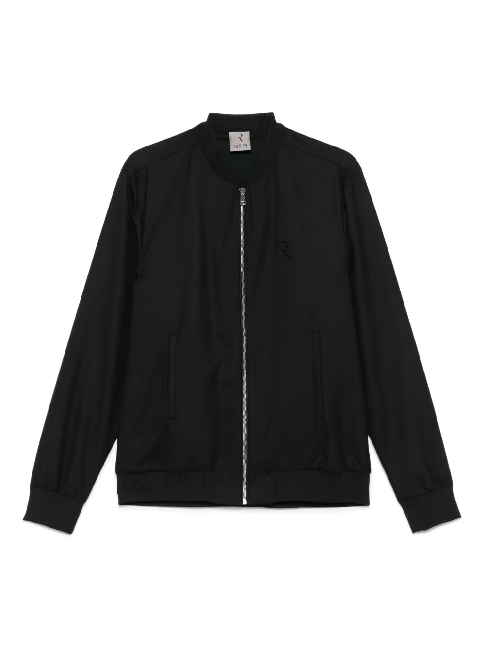 Rhun logo-embroidered zip-up bomber jacket | Black | Image 1