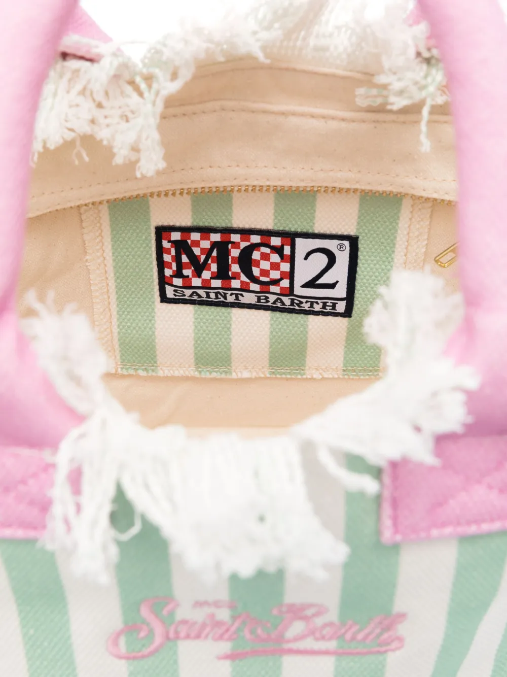 MC2 Saint Barth Kids Tas met franje Groen