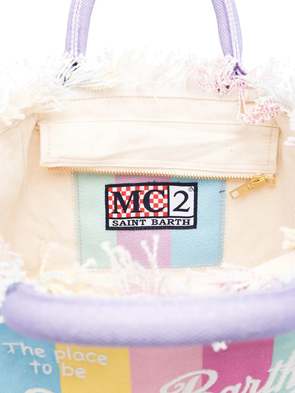 MC2 Saint Barth Kids Colette strandtas met franje Paars