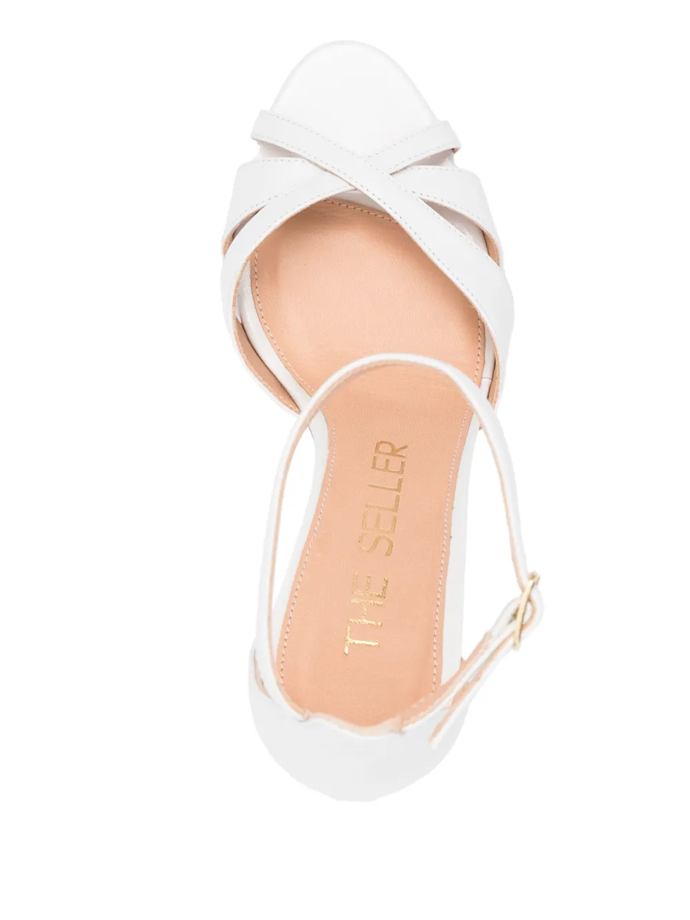 The Seller 100mm leather sandals White