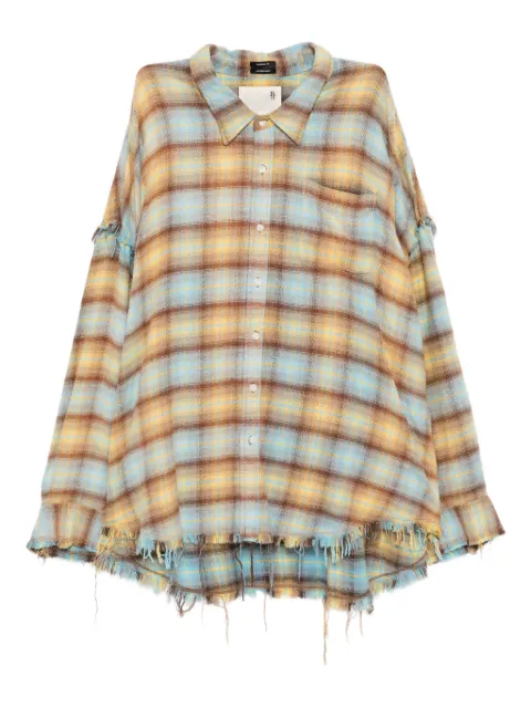 R13 shredded seam drop neck shirt