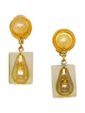 CHANEL Pre-Owned 1997 drop clip-on earrings - Gold