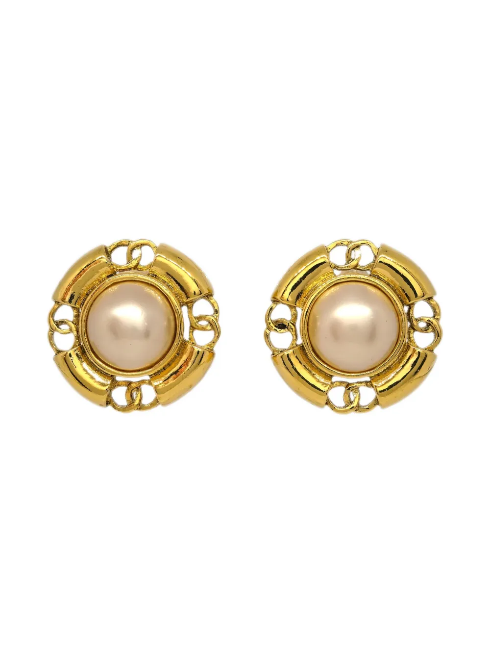Pre-owned Chanel 1993 Pearl-embellished Clip-on Earrings