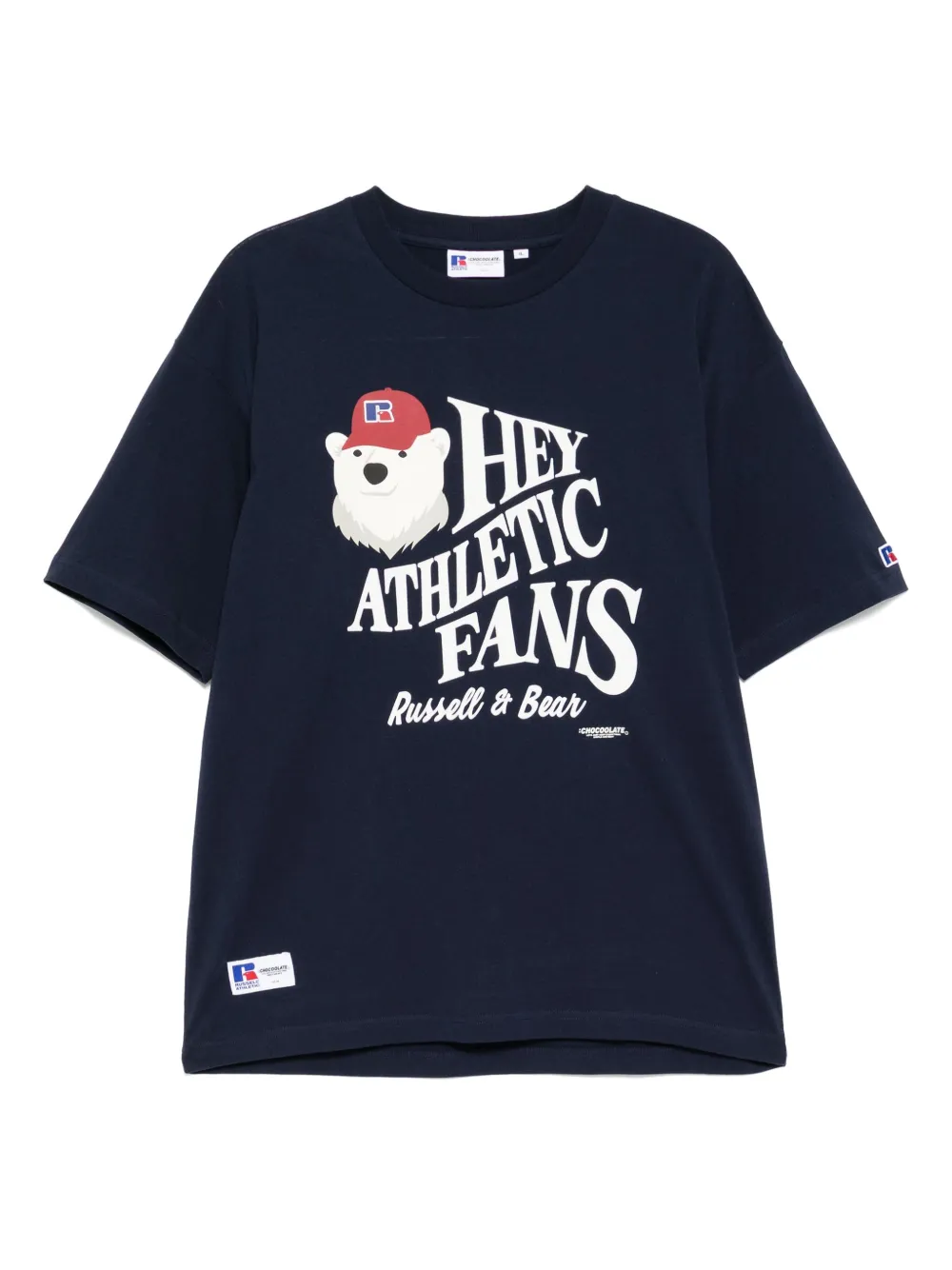 CHOCOOLATE x Russell Athletic T-shirt met grafische print Blauw