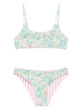 MC2 Saint Barth Kids floral-striped reversible bikini - Neutrals