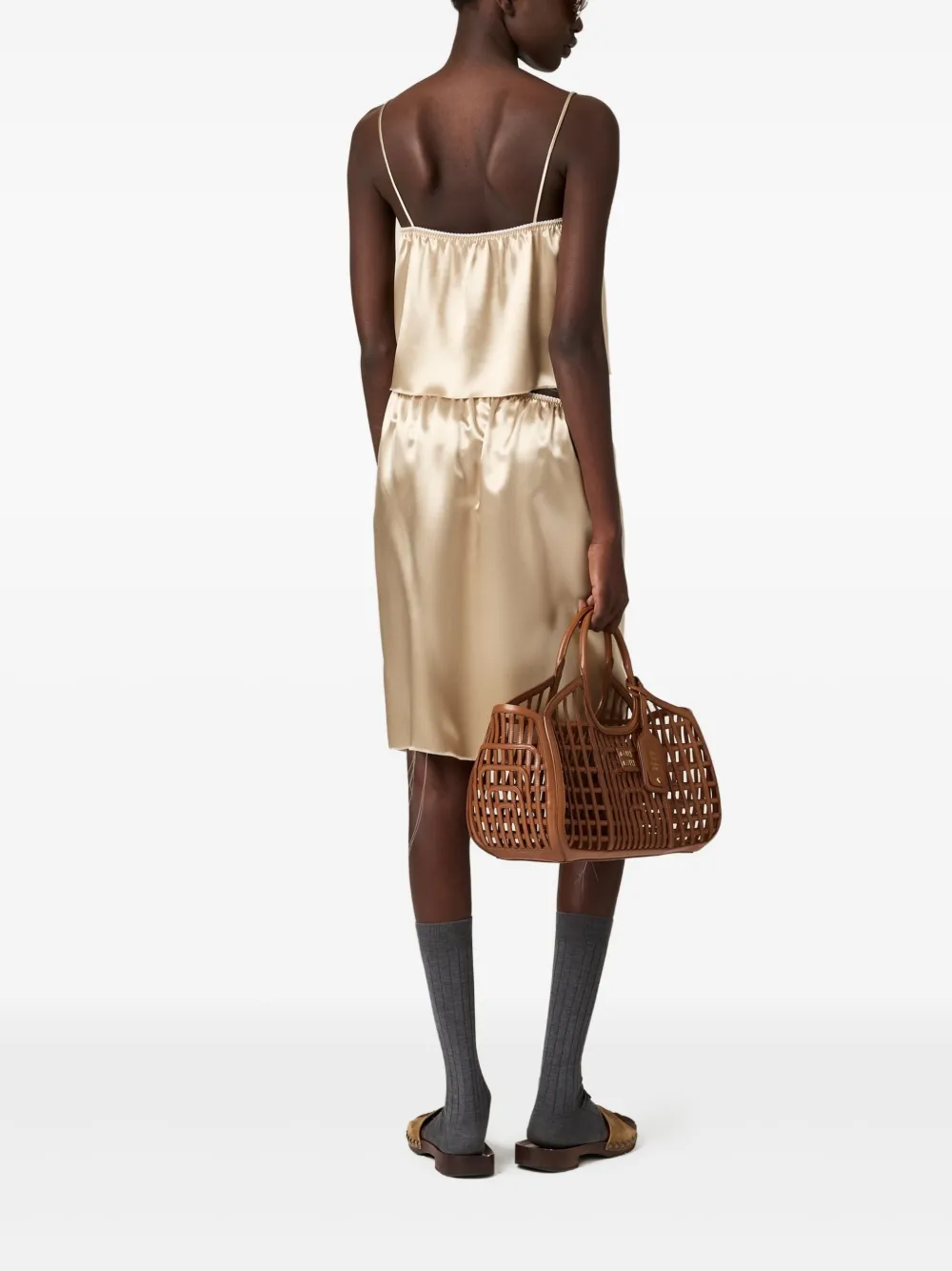 Miu Satijnen tanktop Goud