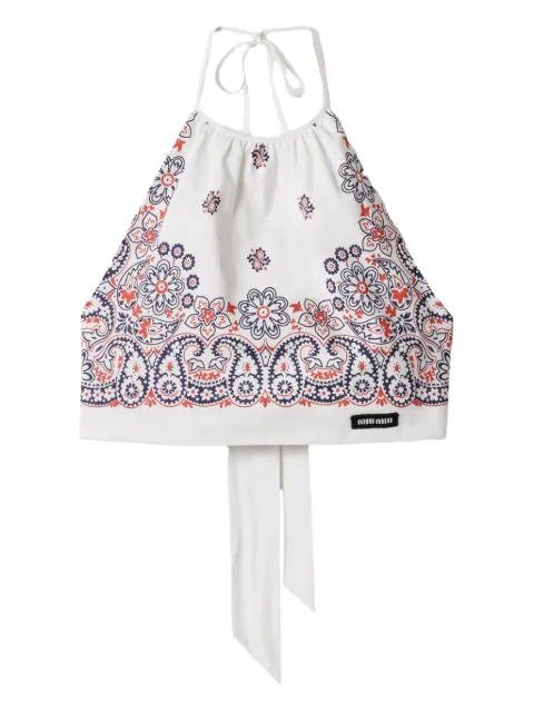 Miu Miu top corto con estampado de cachemira