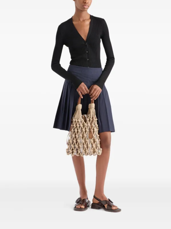 Prada リブニット カーディガン | ブラック | FARFETCH JP