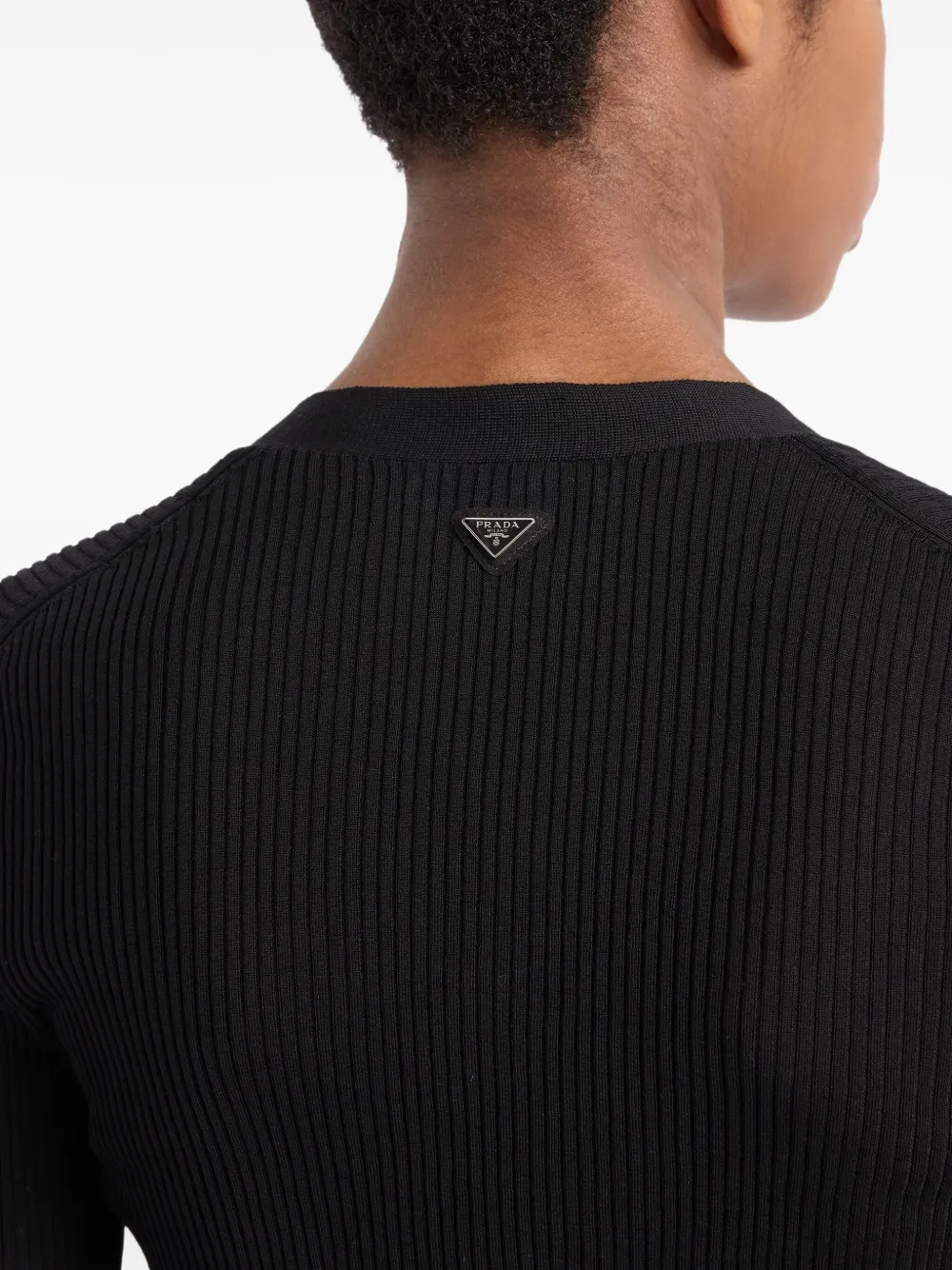 Prada Ribgebreid vest Zwart