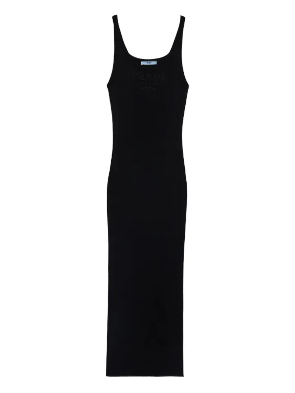 prada ribbed dress Cocoa Brown Ribbed Knit Cotton Dress | PRADA