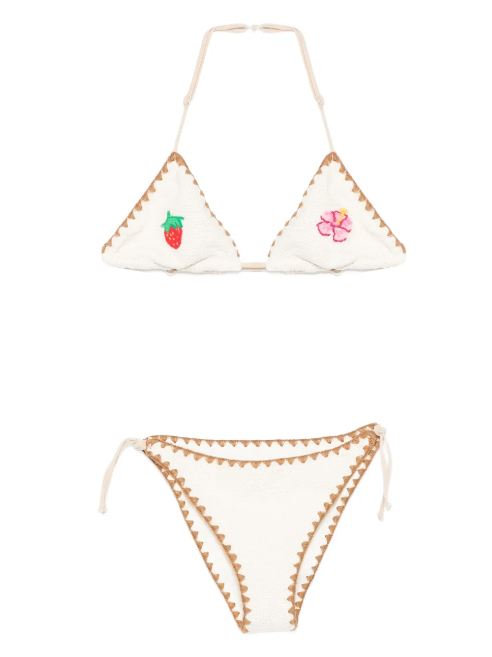 MC2 Saint Barth Kids Holly crochet-trim bikini Beige