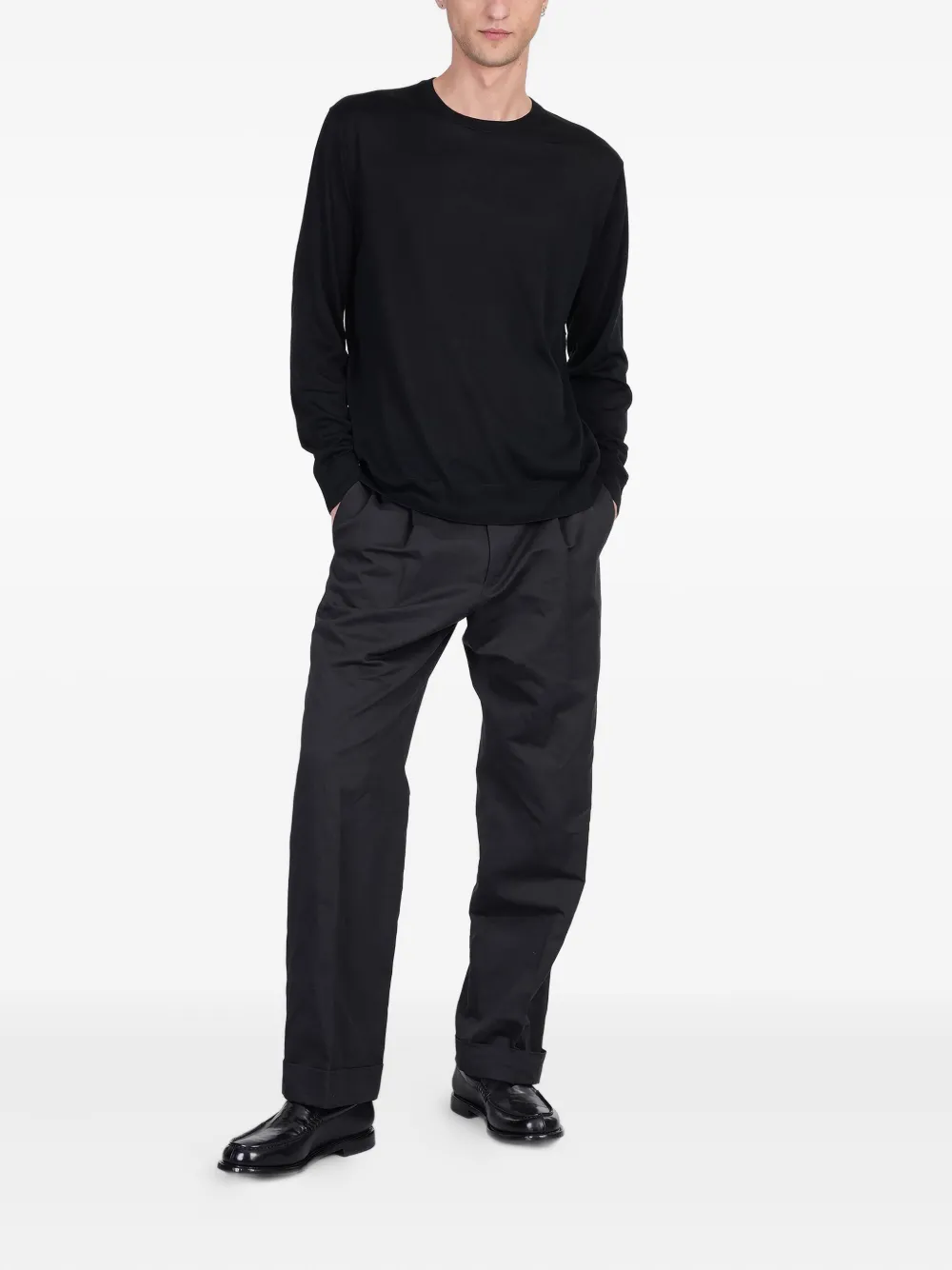 Ballantyne long-sleeve sweater - Zwart