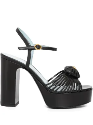 Prada プラットフォーム レザーサンダル | ブラック | FARFETCH JP