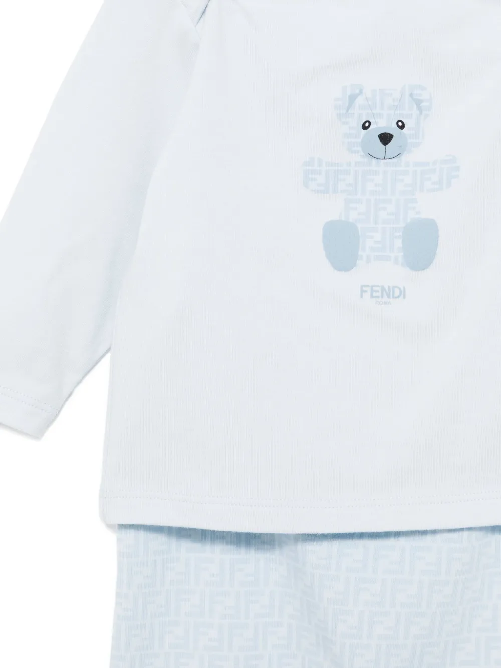 Fendi Kids Babypakje met logoprint Blauw