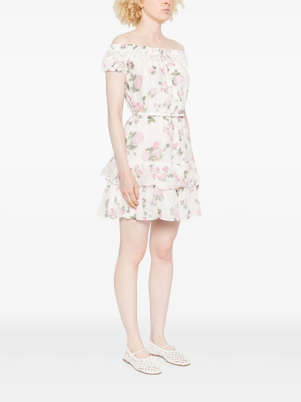 ERMANNO FIRENZE Jurk met bloemenprint Wit