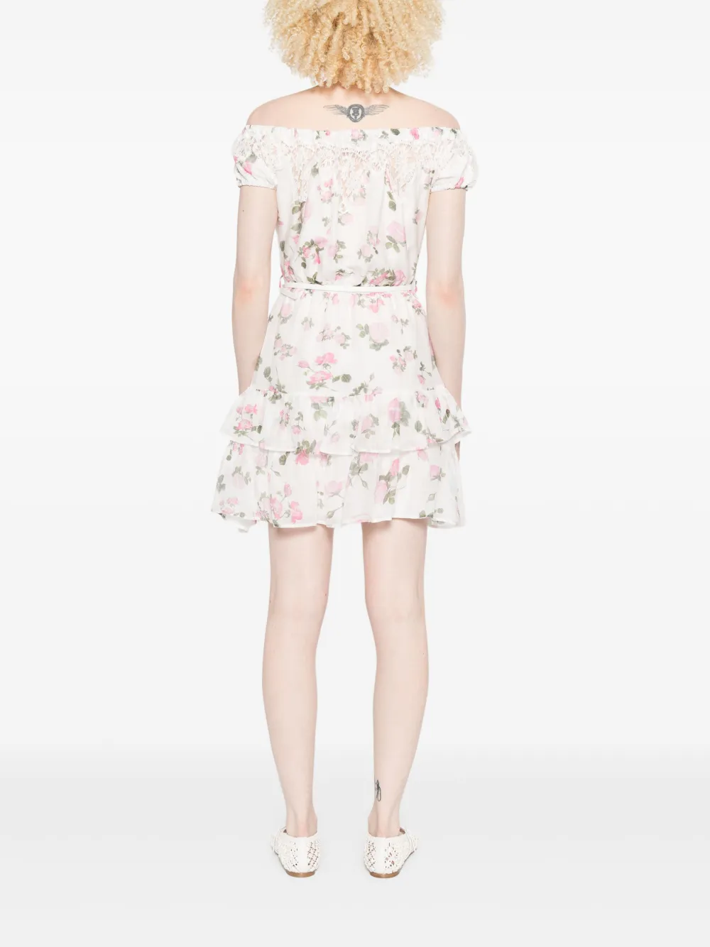 ERMANNO FIRENZE Jurk met bloemenprint Wit