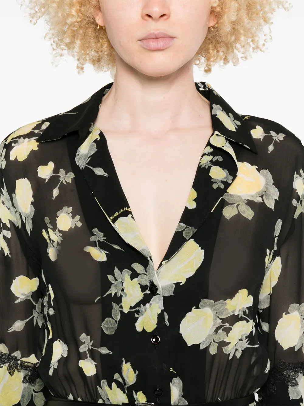 ERMANNO FIRENZE Jurk met bloemenprint Zwart