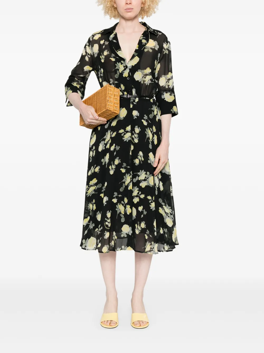 ERMANNO FIRENZE floral-print dress - Zwart