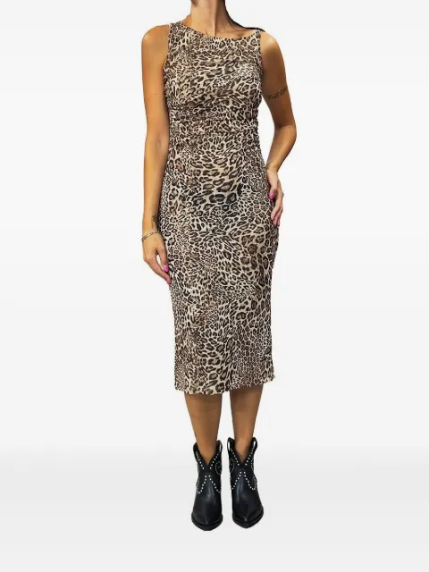 VICOLO animal-print midi dress