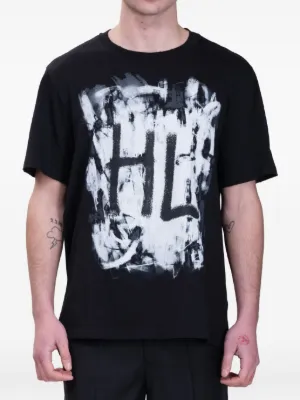 Helmut Lang graphic-print Cotton t-shirt | Blue | FARFETCH