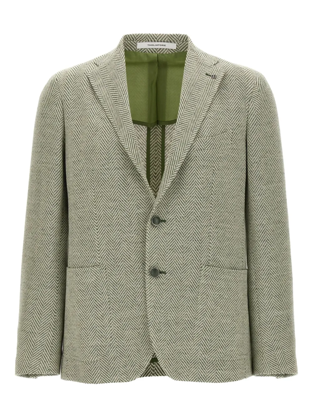 Tagliatore herringbone pattern blazer | Green | Image 1