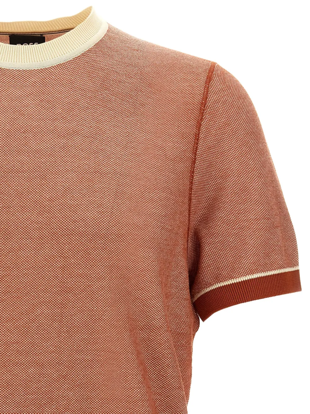 Shop Hugo Boss Textured Short-sleeve Knit Top