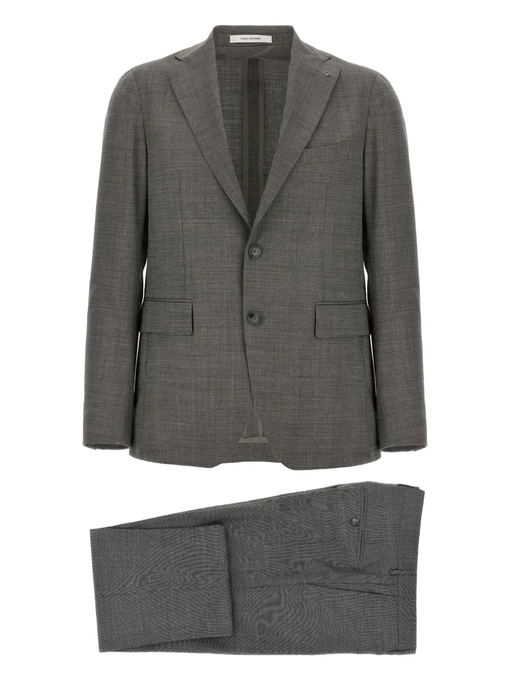 Tagliatore plain weave tailored suit | Grey | Image 1