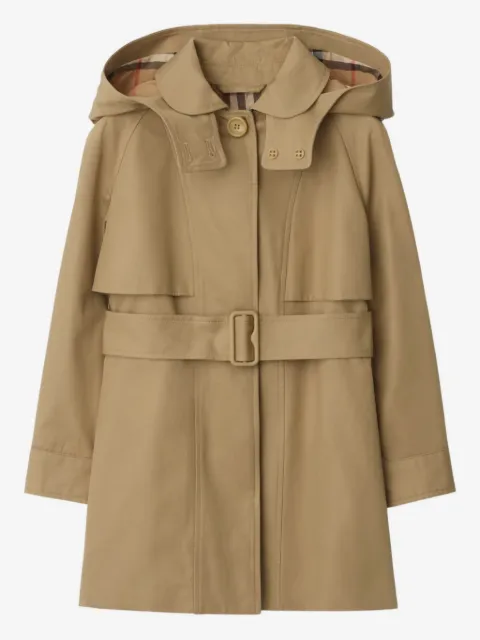 Burberry Kids trench en coton à capuche