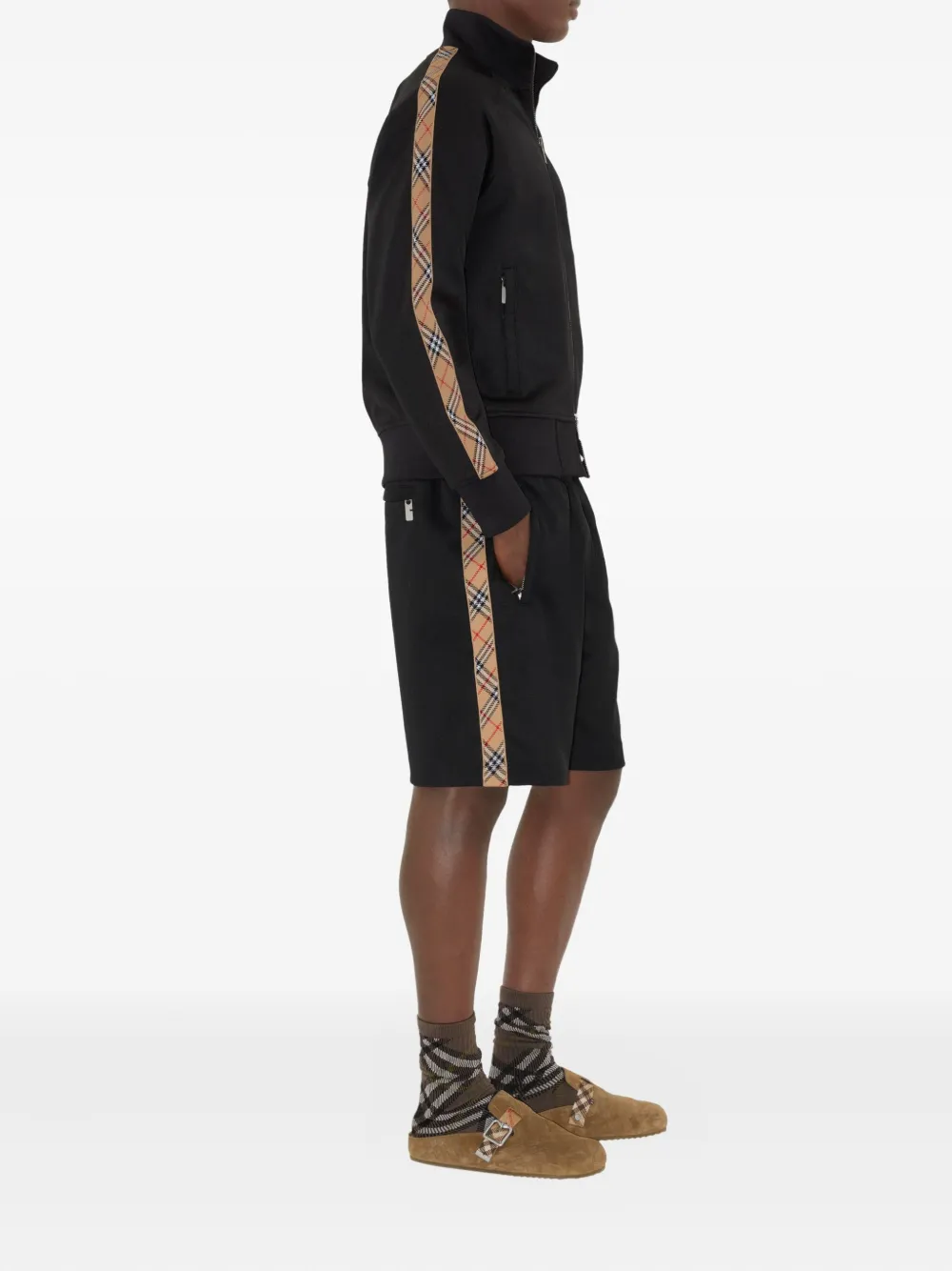 Burberry Sweater met geruite zoom Zwart