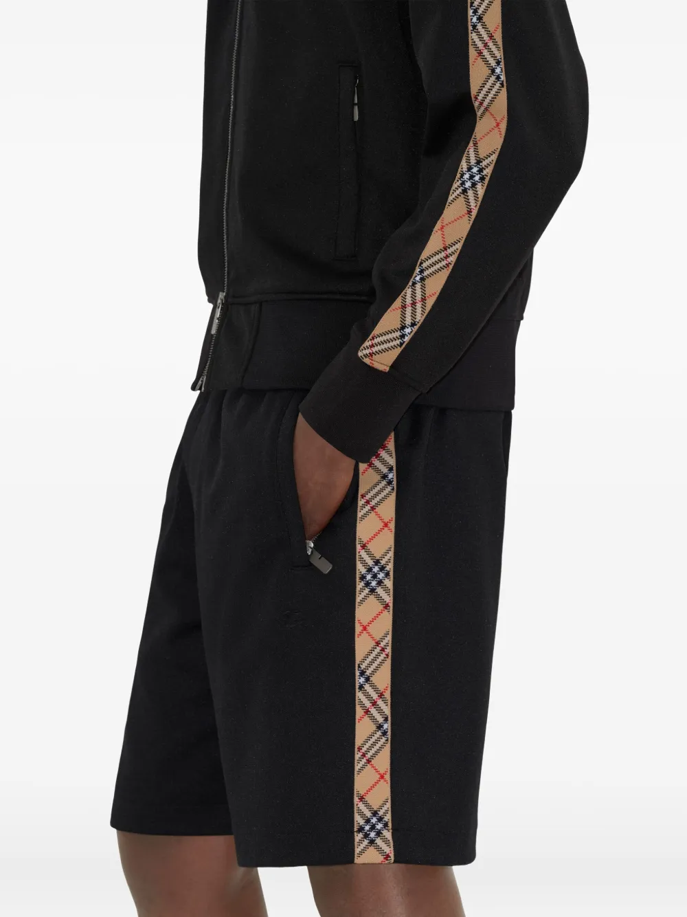 Burberry Sweater met geruite zoom Zwart