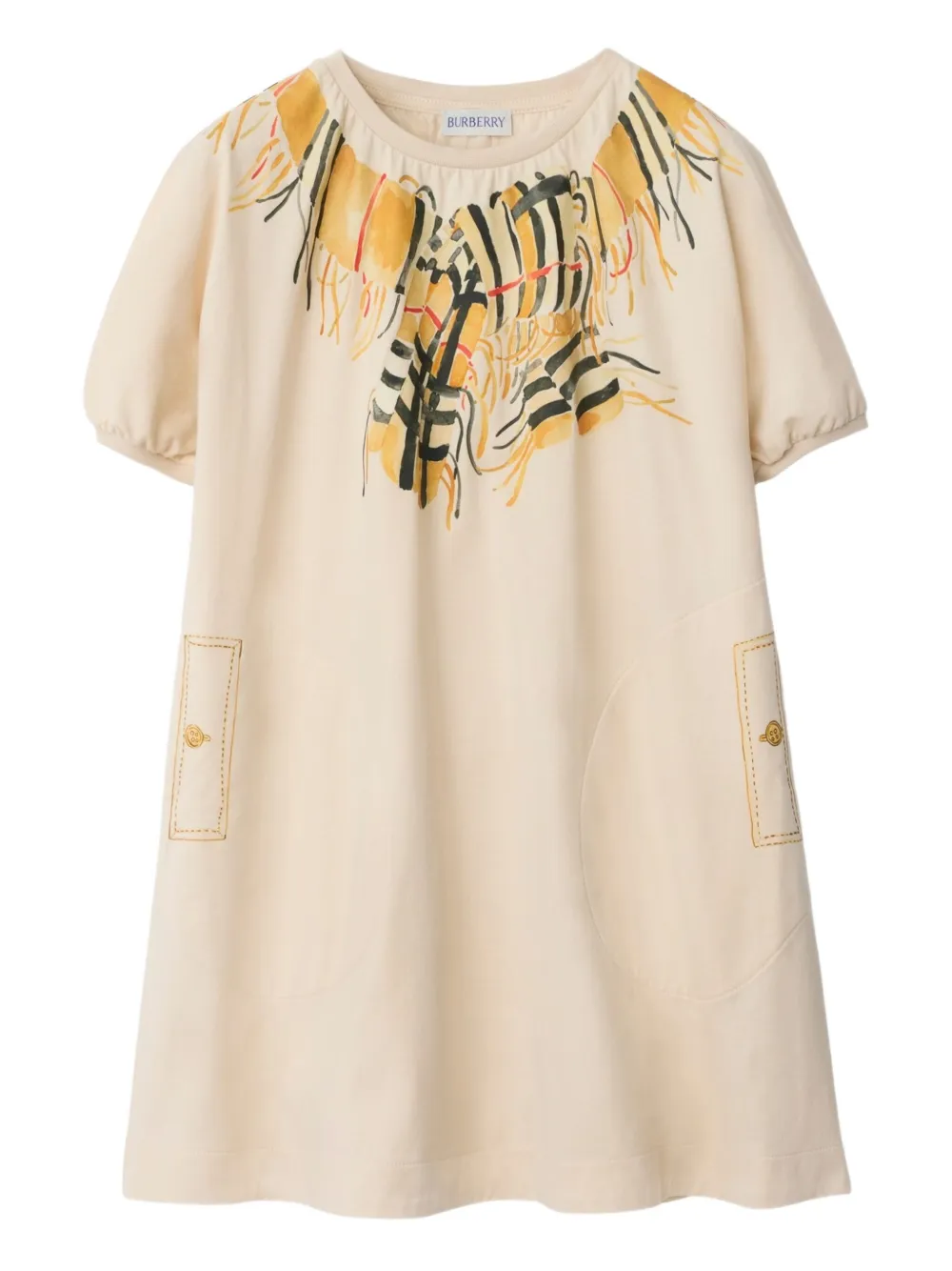 Burberry Kids Jurk met print Beige