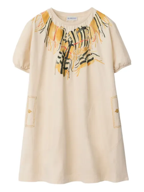 Burberry Kids فستان بطبعة