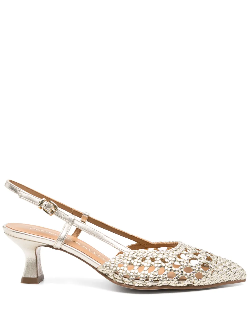 Pedro Miralles 60mm slingback heeled pumps Gold