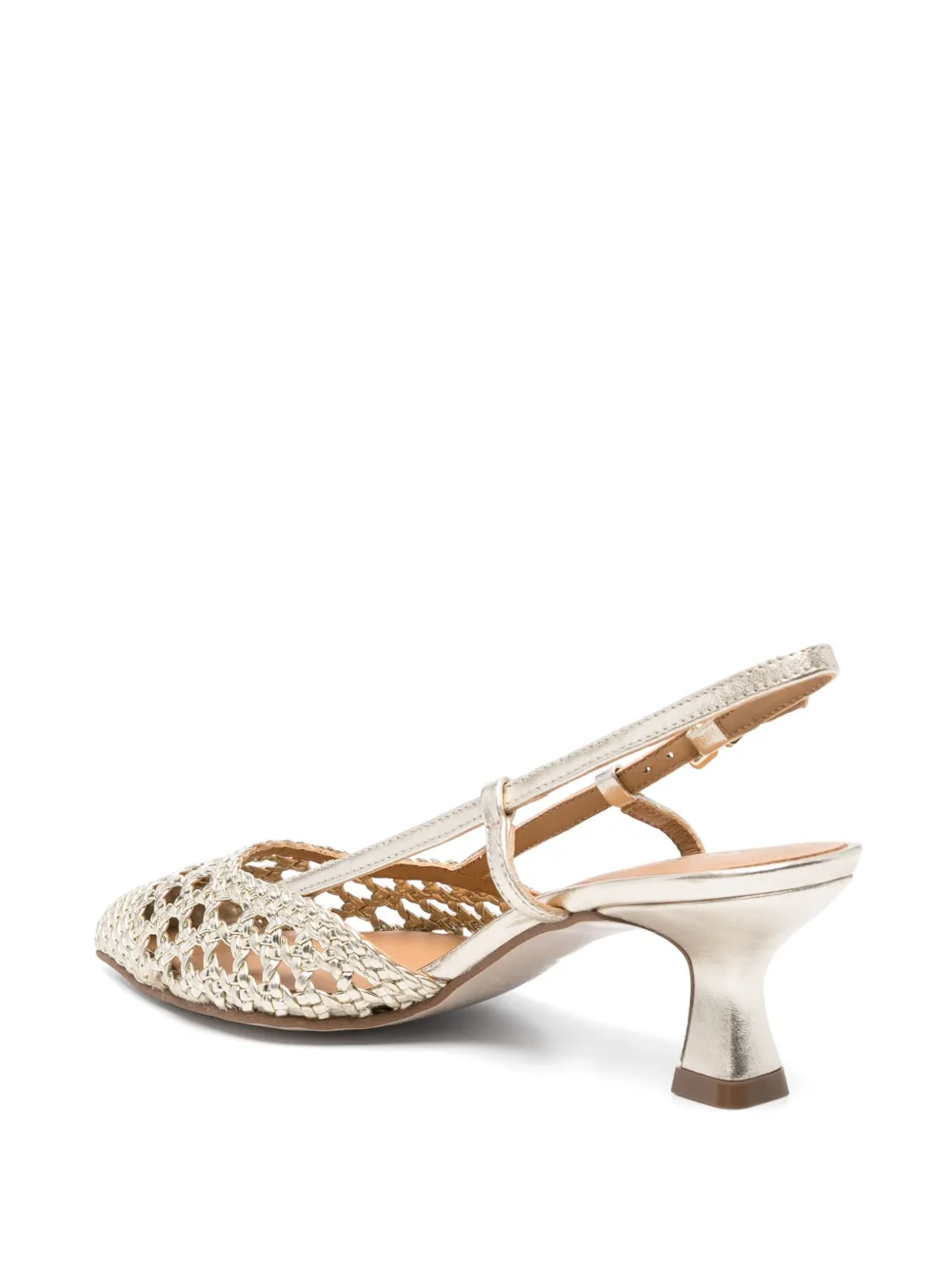 Pedro Miralles 60mm slingback heeled pumps Gold