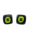 CHANEL Pre-Owned 2003 CC stud earrings - Black