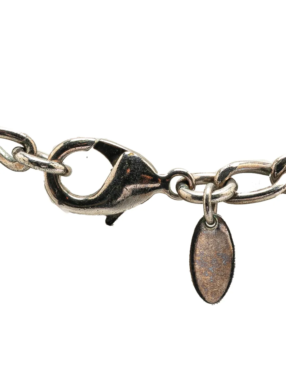 CHANEL Pre-Owned 2004 Silver Plated Resin CC Camellia Charm Necklace costume necklace | Image 2